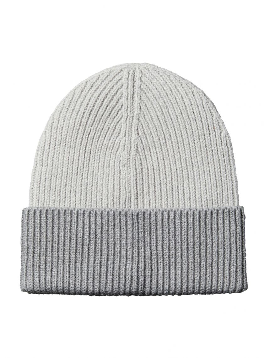 PATCH WOOL CHUNKY RIB BEANIE