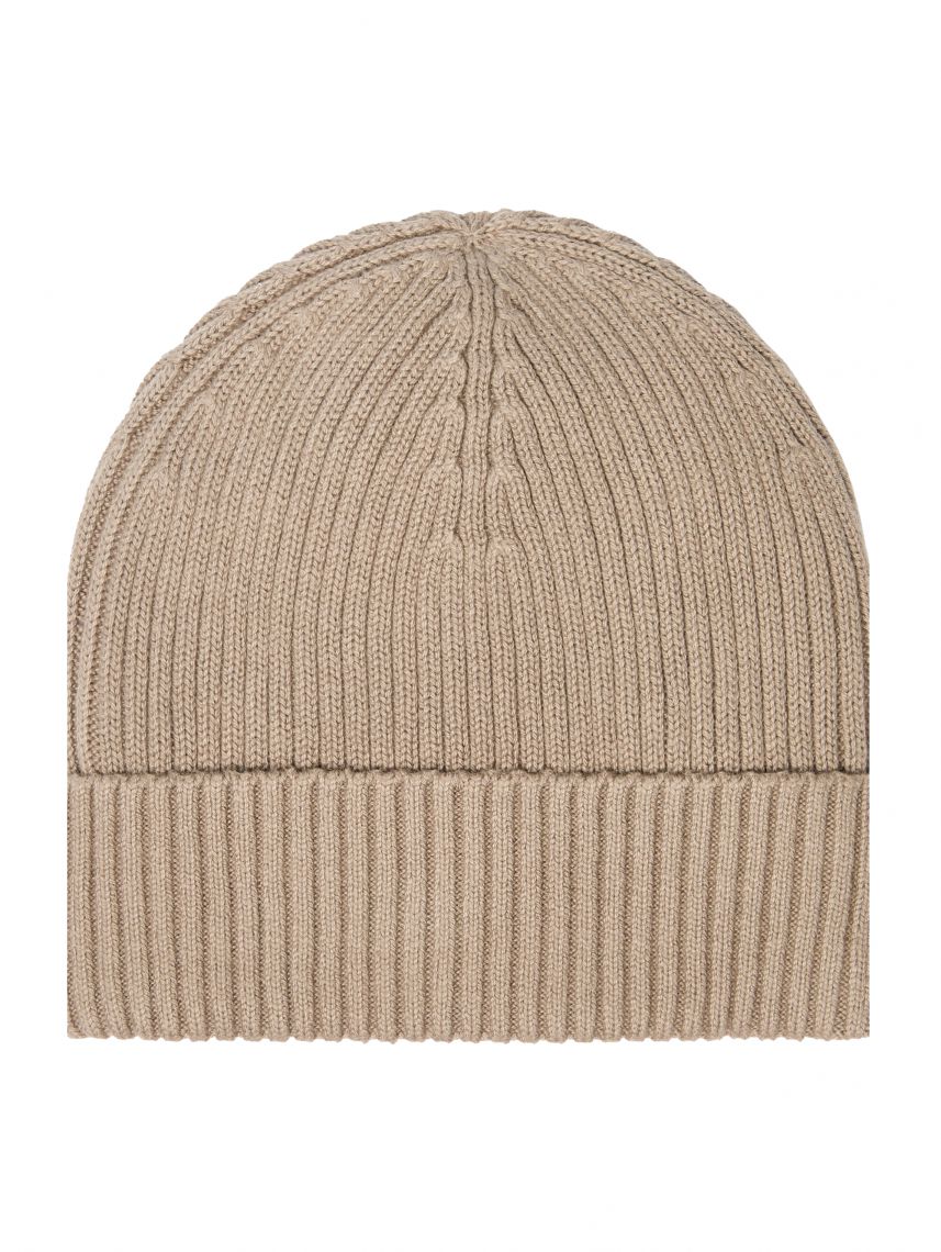 PATCH CHUNKY RIB COTTON BEANIE