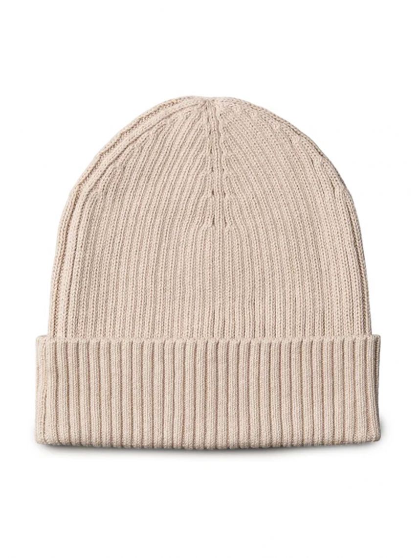 PATCH CHUNKY RIB COTTON BEANIE