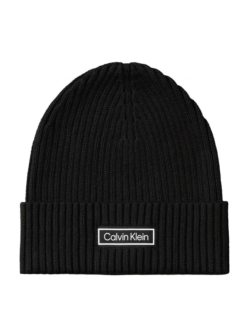 PATCH CHUNKY RIB COTTON BEANIE