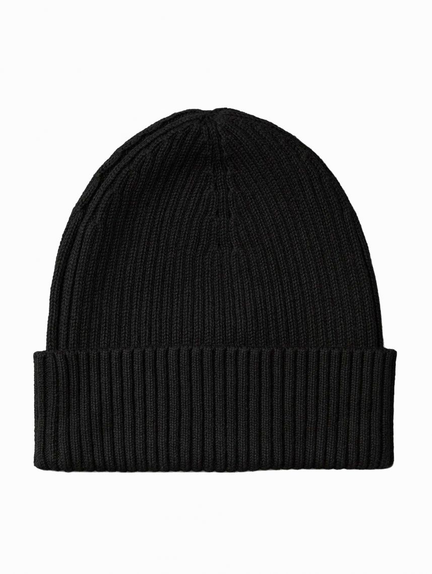 PATCH CHUNKY RIB COTTON BEANIE