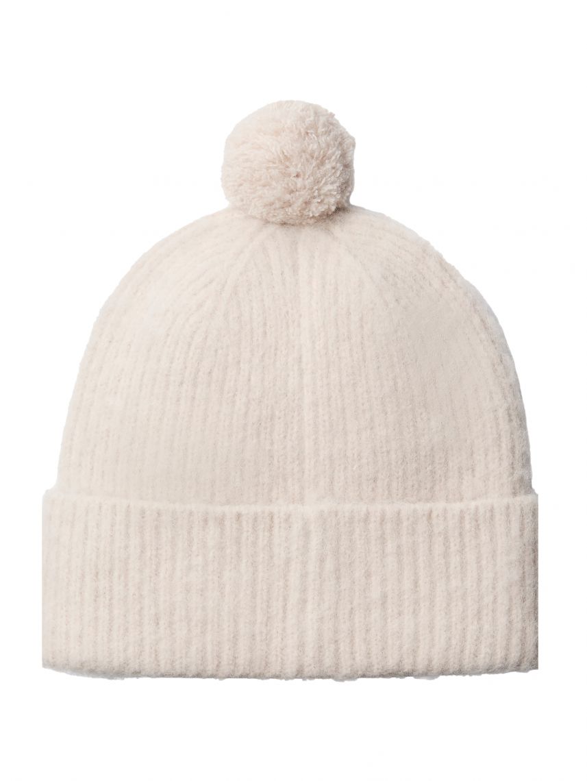 EMBLEM BRUSHED POMPOM BEANIE