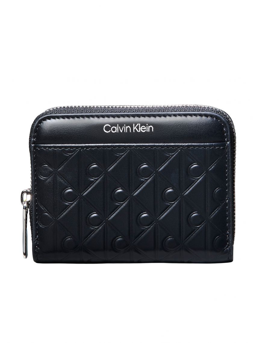 EMOSSED AOP MEDIUM ZIP AROUND