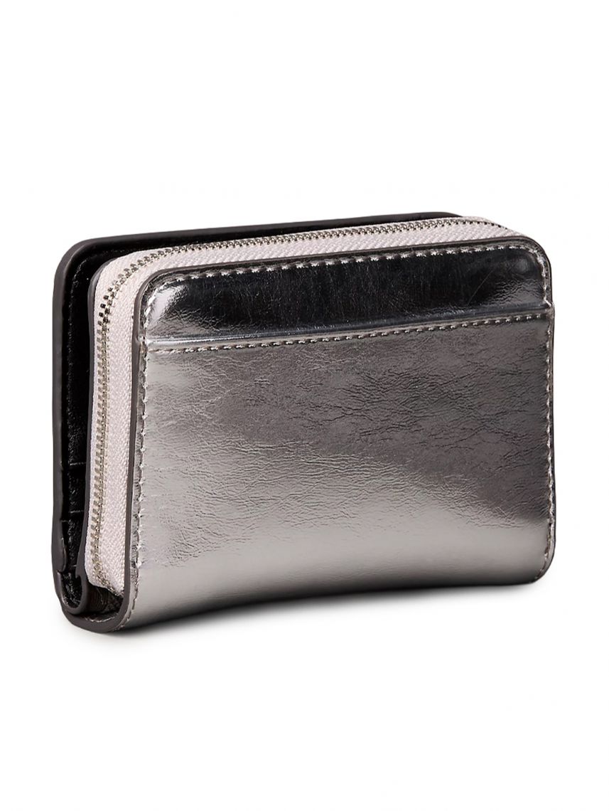 CK METALLIC FLAP ZIP AROUND