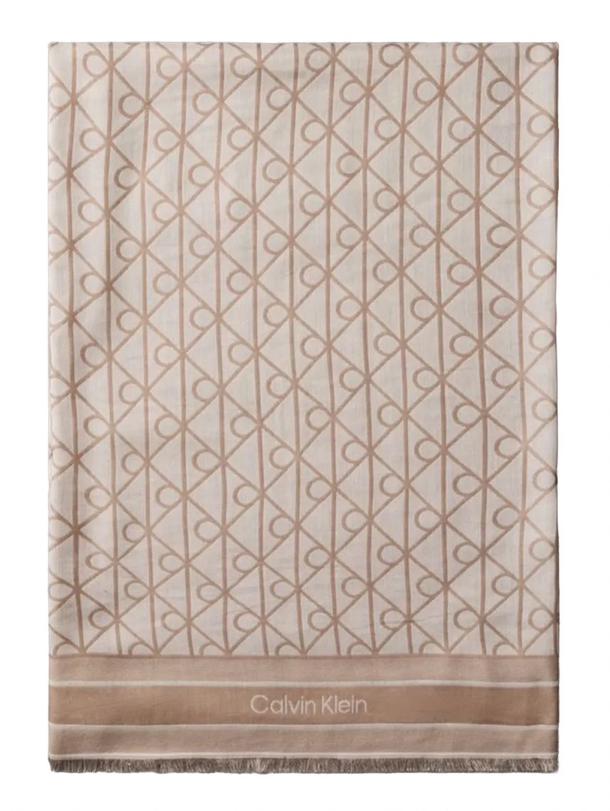 EMBLEM AOP JACQUARD SQUARE SCARF