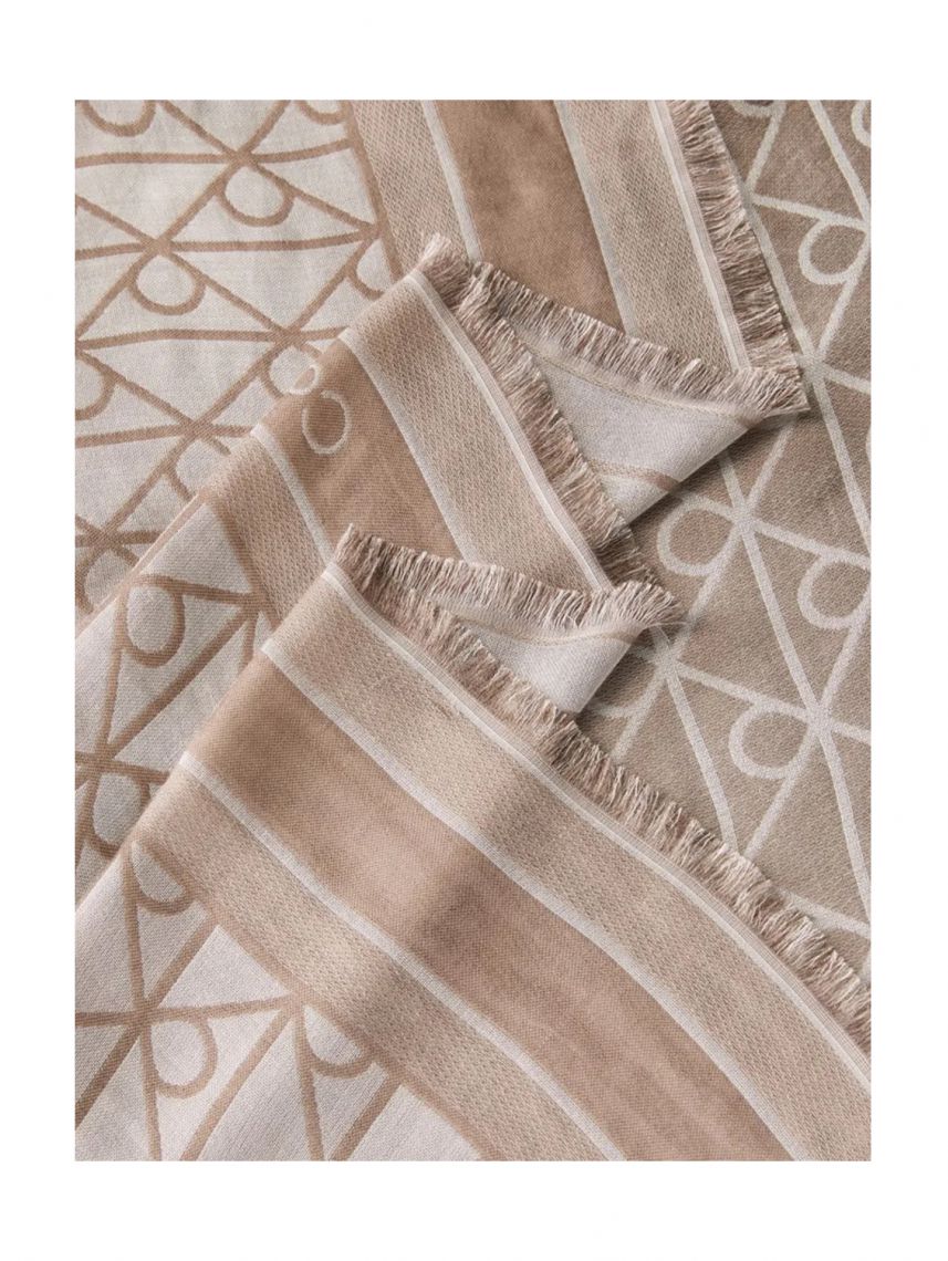EMBLEM AOP JACQUARD SQUARE SCARF