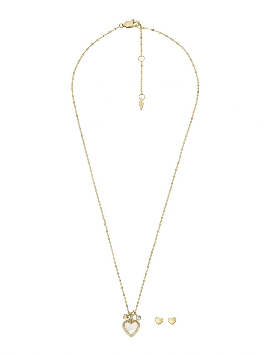 סט שרשרת ועגילי FOSSIL דגם JF04246SET