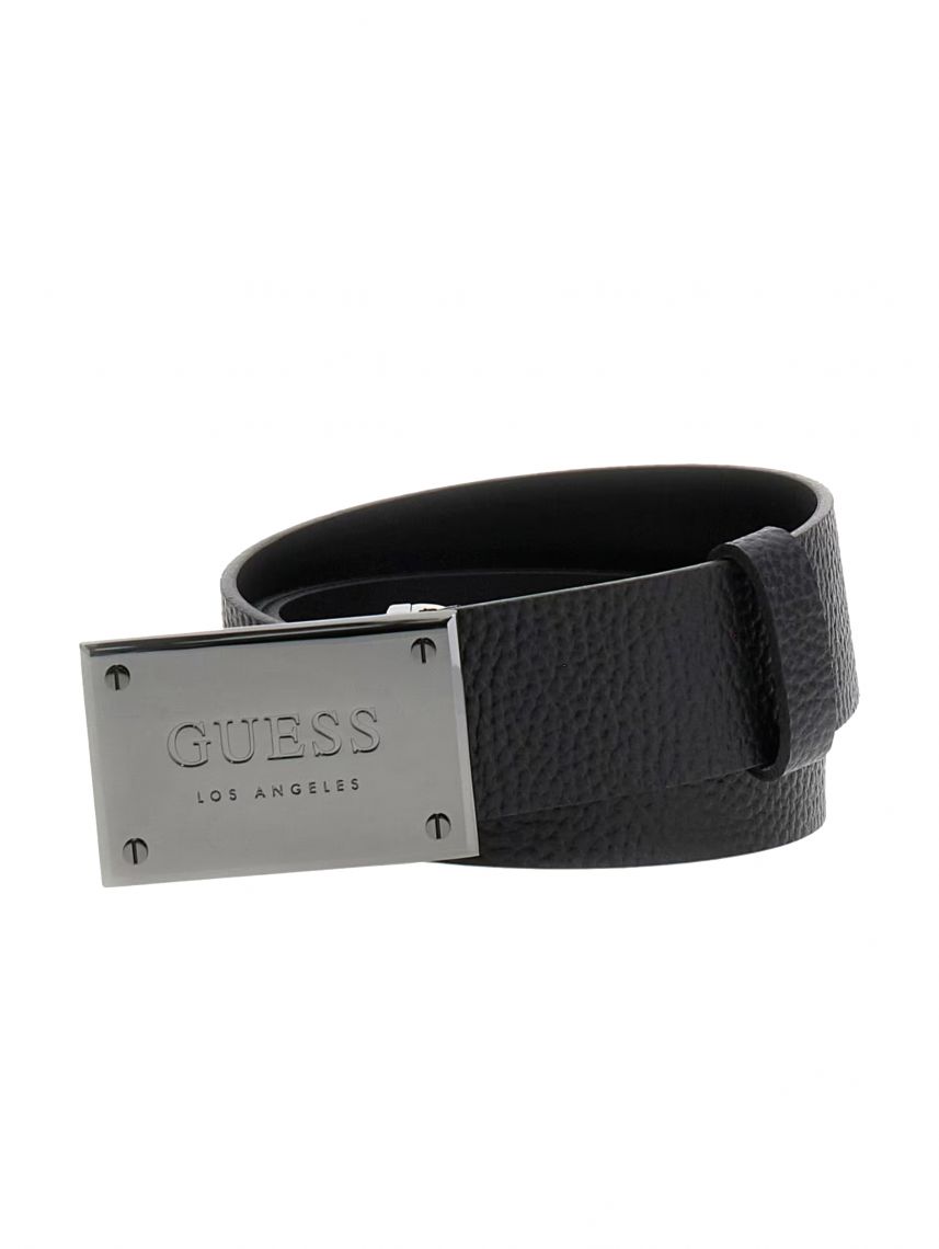 חגורת עור לגבר מבית Guess דגם BMGRTUP5140-BLA-L