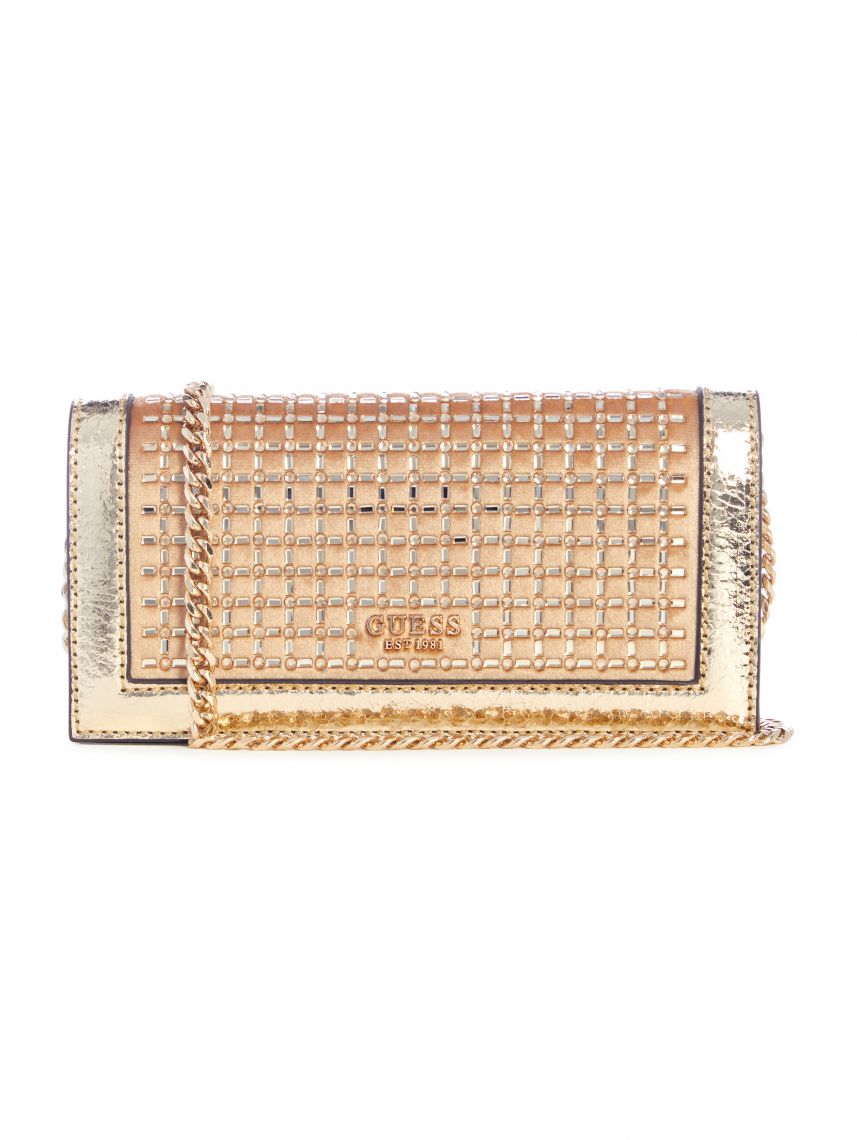 תיק דמוי עור מבית GUESS קולקציית GILDED GLAMOUR דגם CG877771-GOL