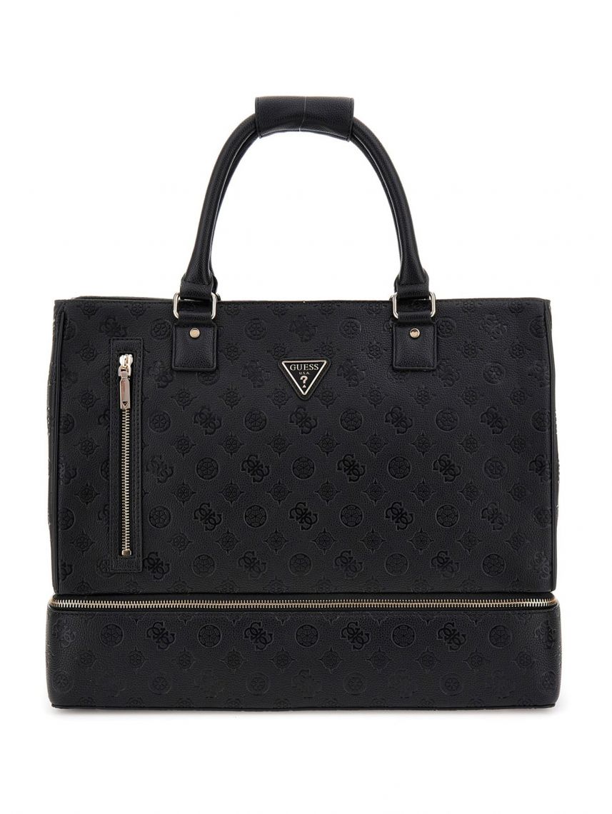 תיק נסיעות דמוי עור לאישה מבית Guess קולקציית WILDER ZIP BOTTOM SHOPPER TOTE דגם