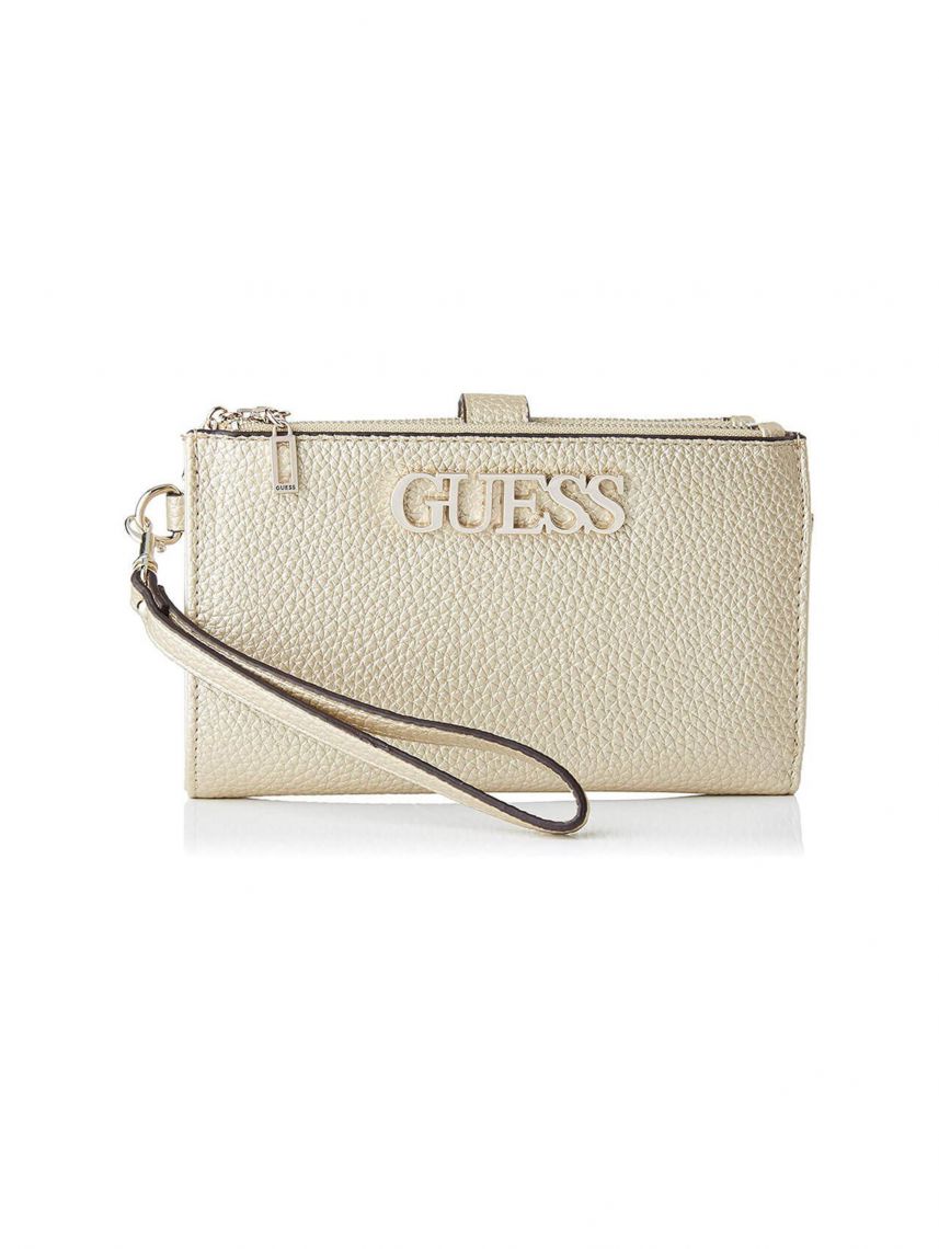 ארנק דמוי עור מבית GUESS לאישה בצבע זהב