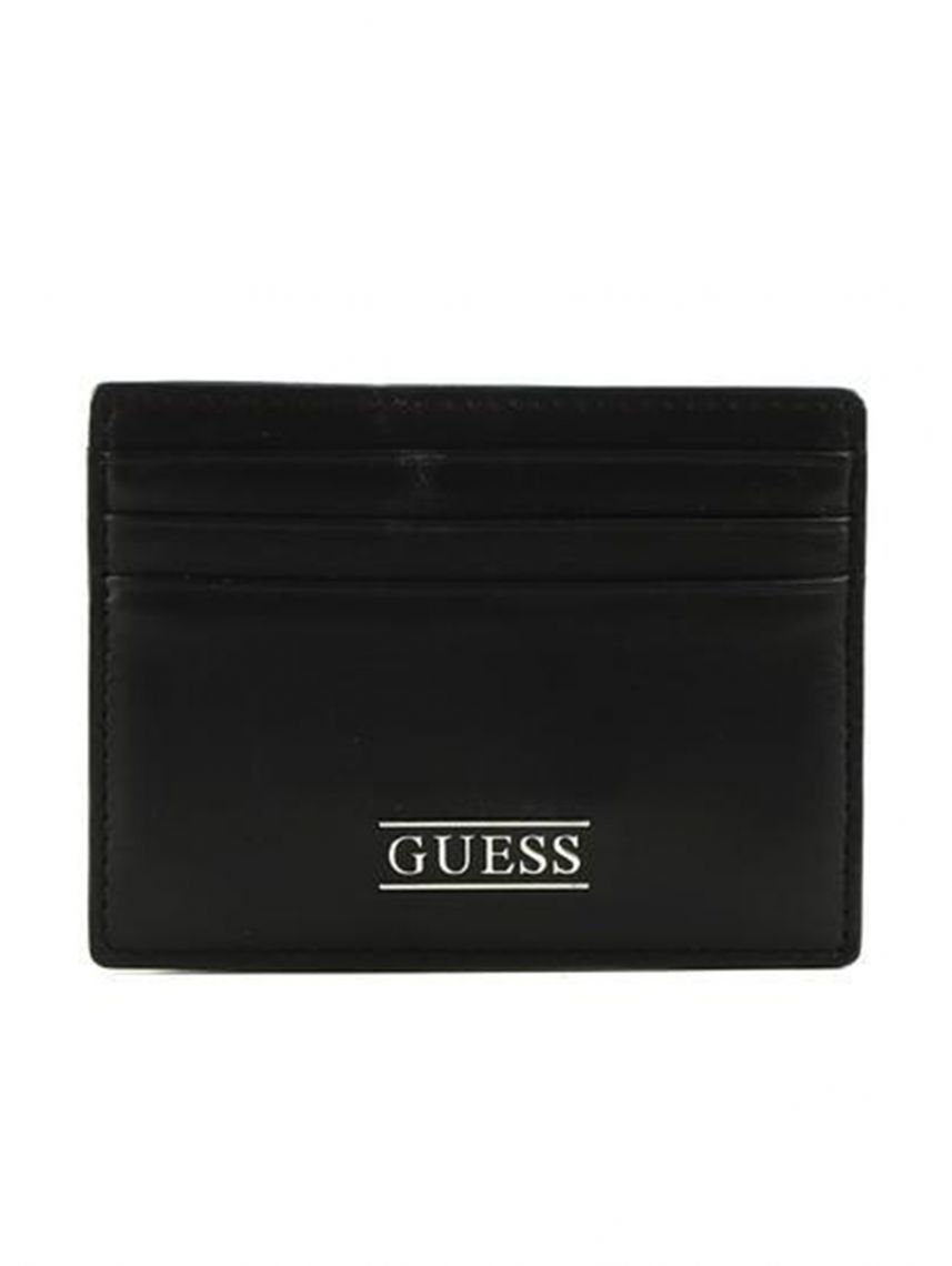 ארנק כרטיסי אשראי דמוי עור מבית Guess דגם G-SMBOMGLEA25-BLA