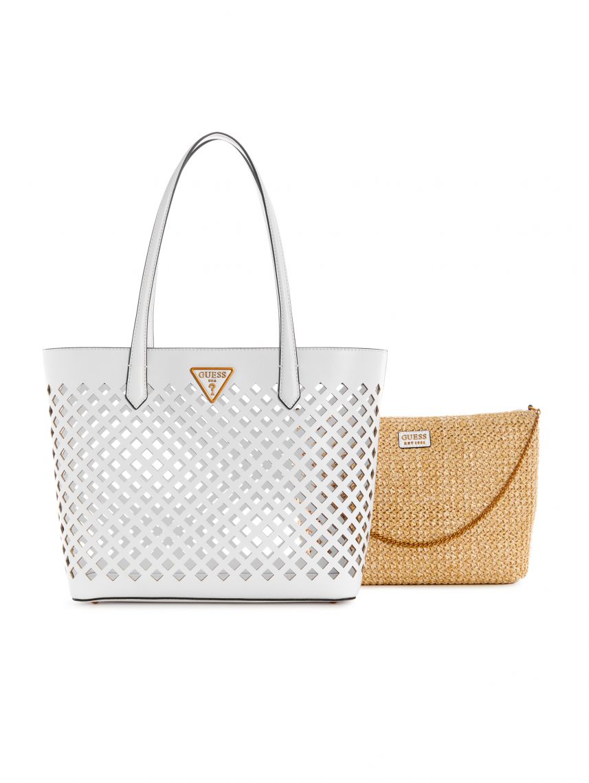 תיק דמוי עור לאישה מבית GUESS סדרה AQUA דגםVB856623-WHI