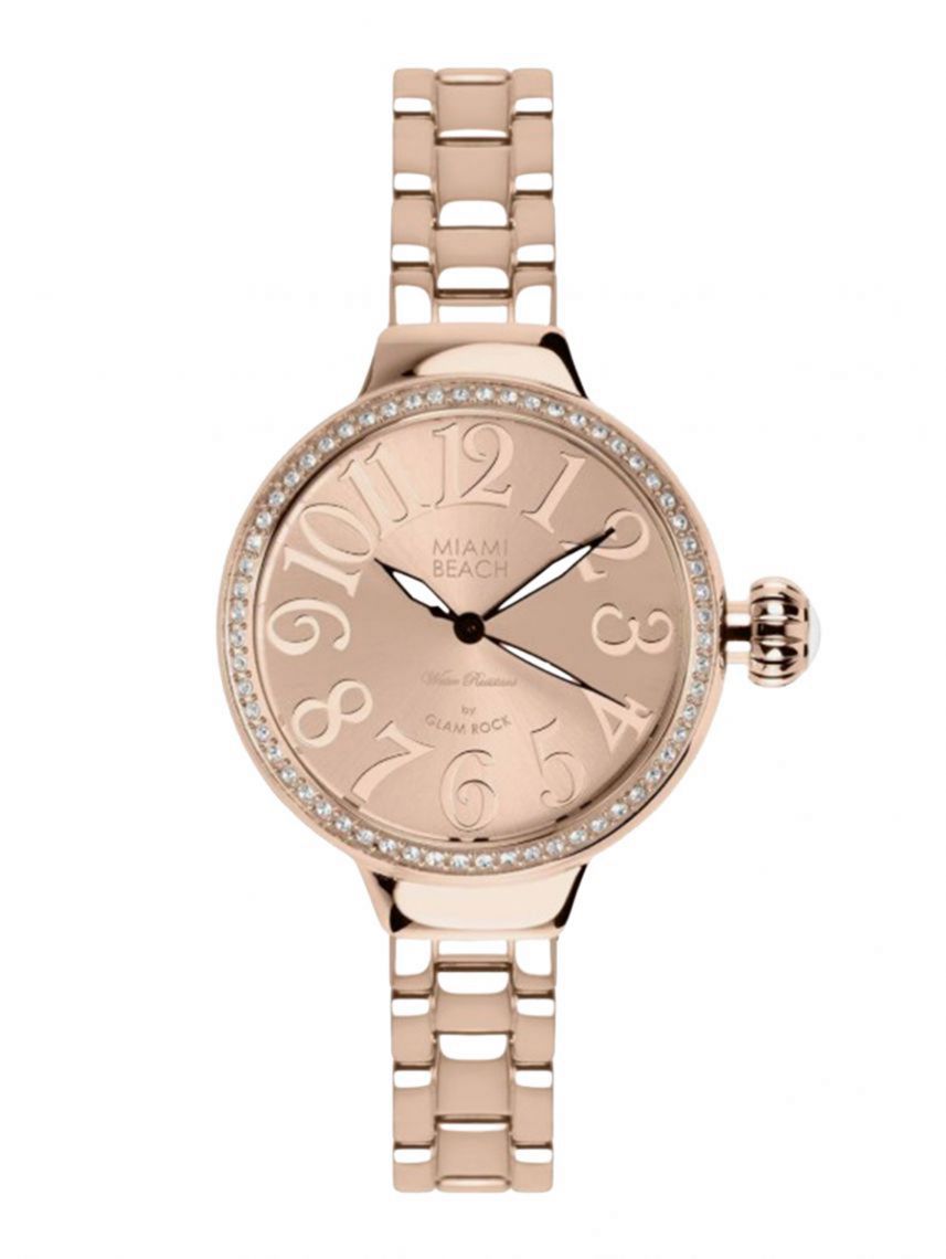 שעון יד לאישה של Glam Rock מקולקציית Miami Beach Art Deco דגם MBD27099-BR