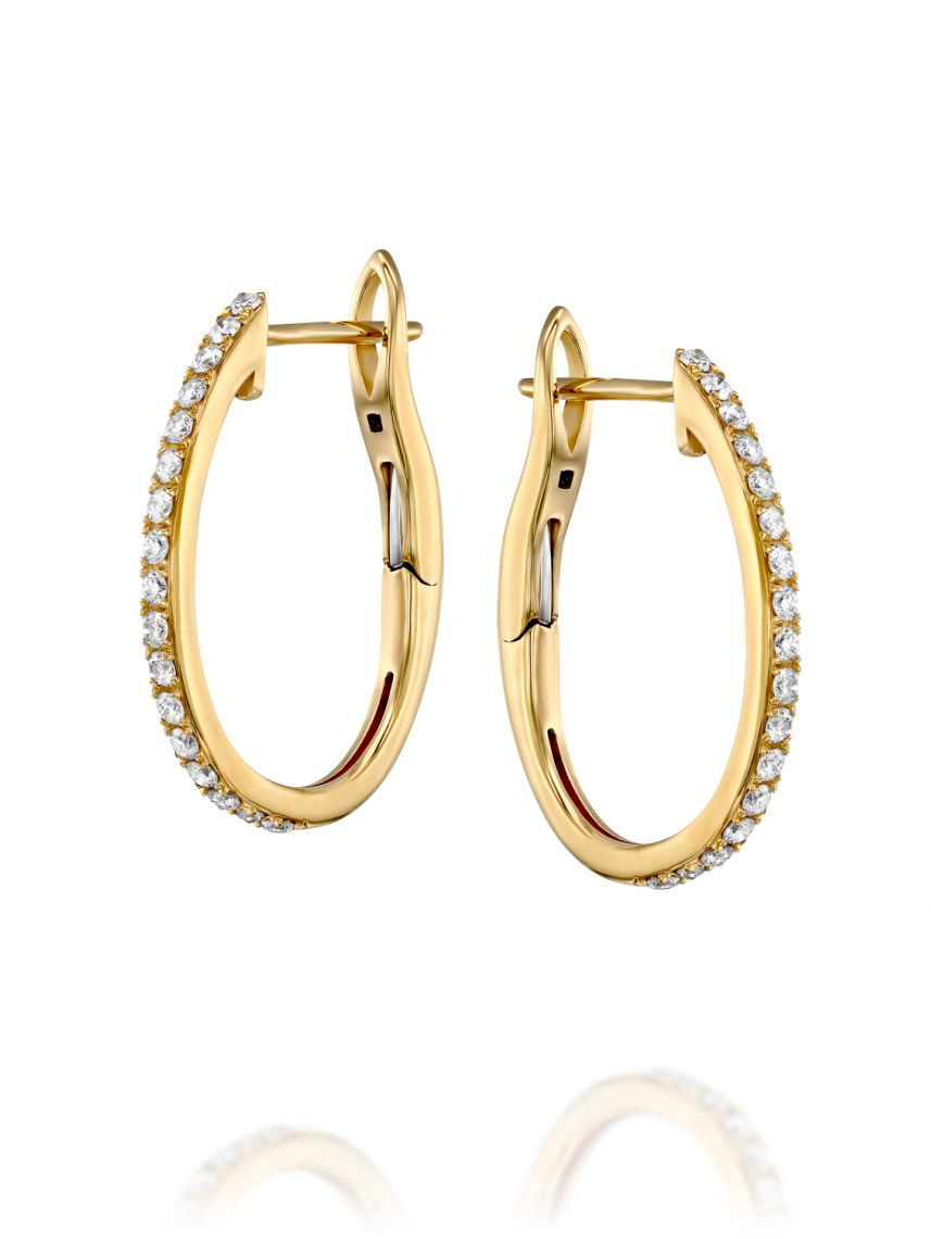 עגילי NAOMI  זהב  14 קארט  34 יהלומים 0.32 קארט  G-SI