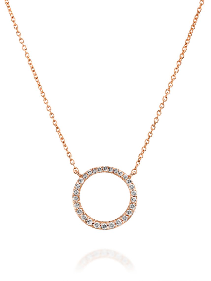 תליון  LEA  זהב אדום  14 קארט 28 יהלומים 0.08 קארט G-SI