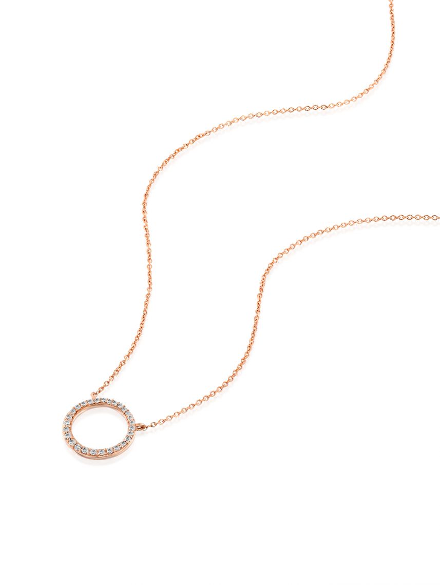 תליון  LEA  זהב אדום  14 קארט 28 יהלומים 0.08 קארט G-SI