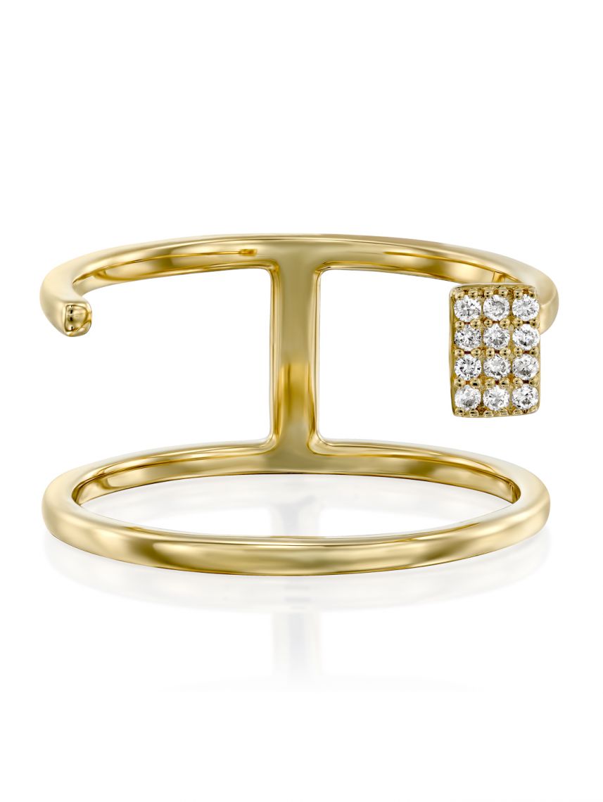 טבעת CECILE  זהב  14 קארט 12 יהלומים 0.06 קארט G-SI