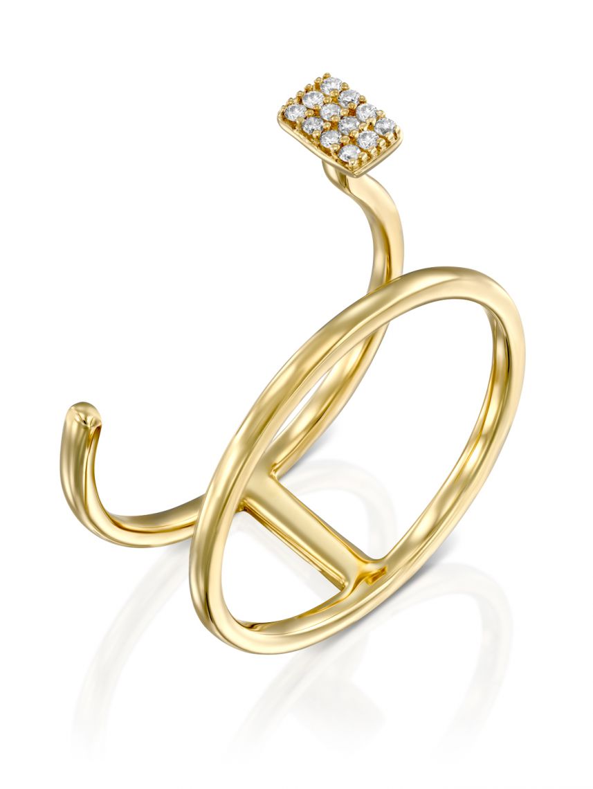 טבעת CECILE  זהב  14 קארט 12 יהלומים 0.06 קארט G-SI