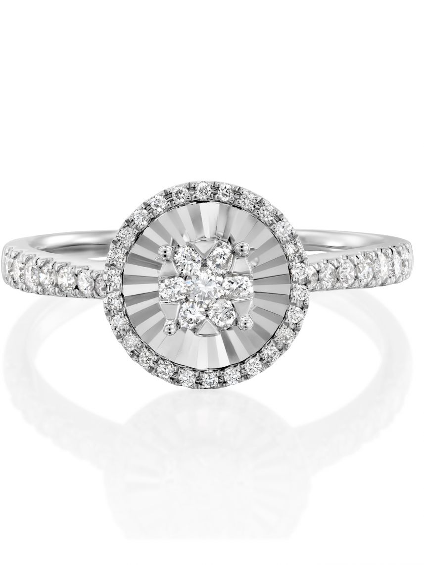 טבעת JACKIE  זהב לבן  14קראט משובצת 47 יהלומים 0.29 קראט G-SI