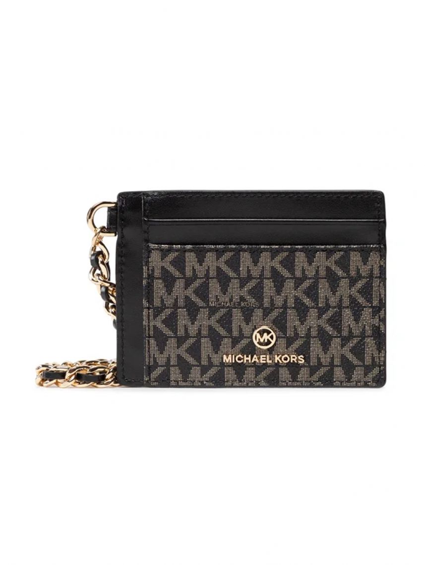 ארנק מעור לאישה מבית MK דגם 34F2GT9D5O-BLK-GOLD