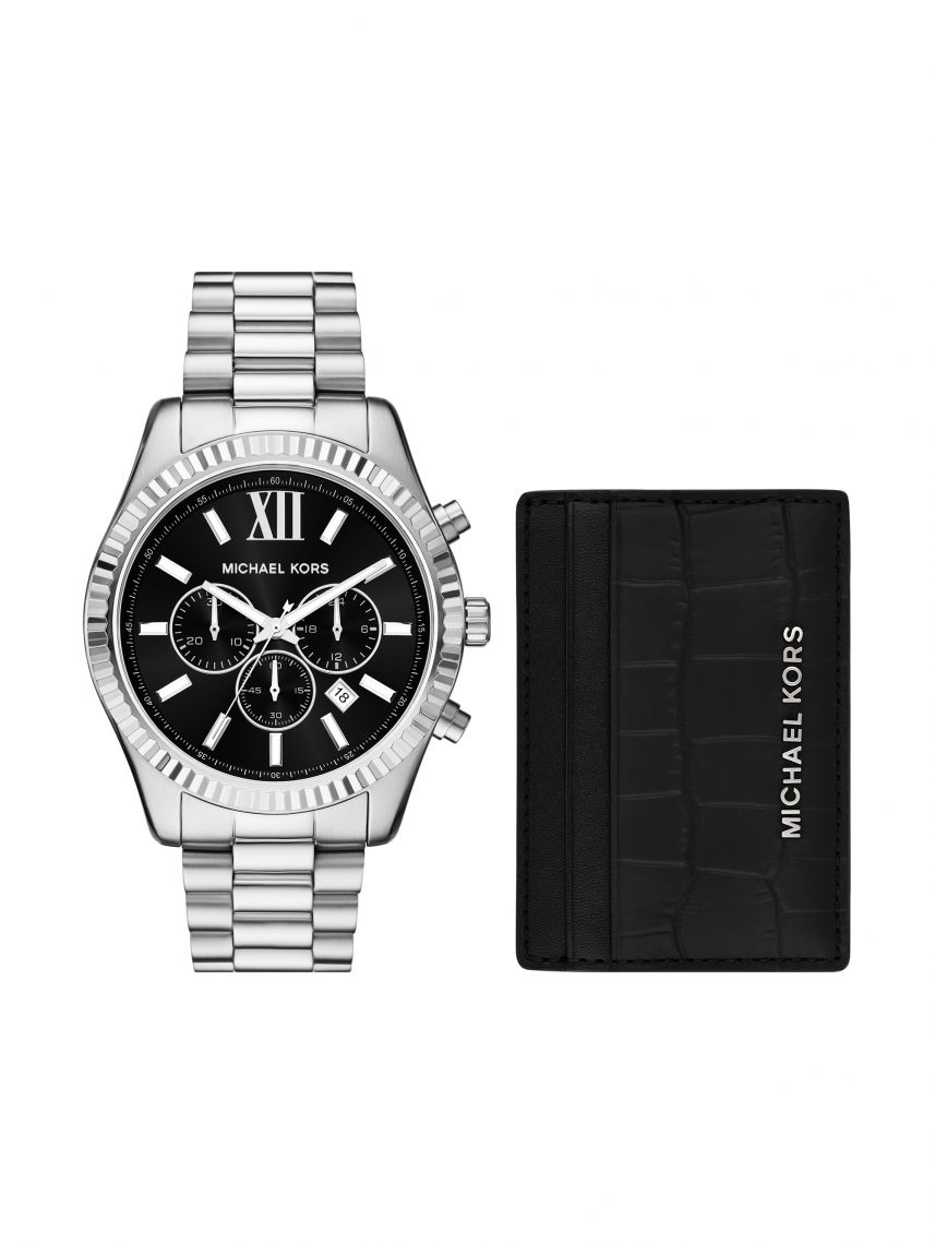 סט שעון וארנק לגבר מבית Michael Kors קולקציית LEXINGTON דגם MK1091SET