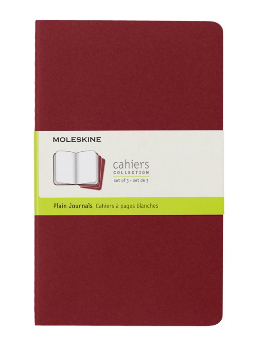 סט 3 מחברות חלקות L MOLESKINE עם 80 דפים