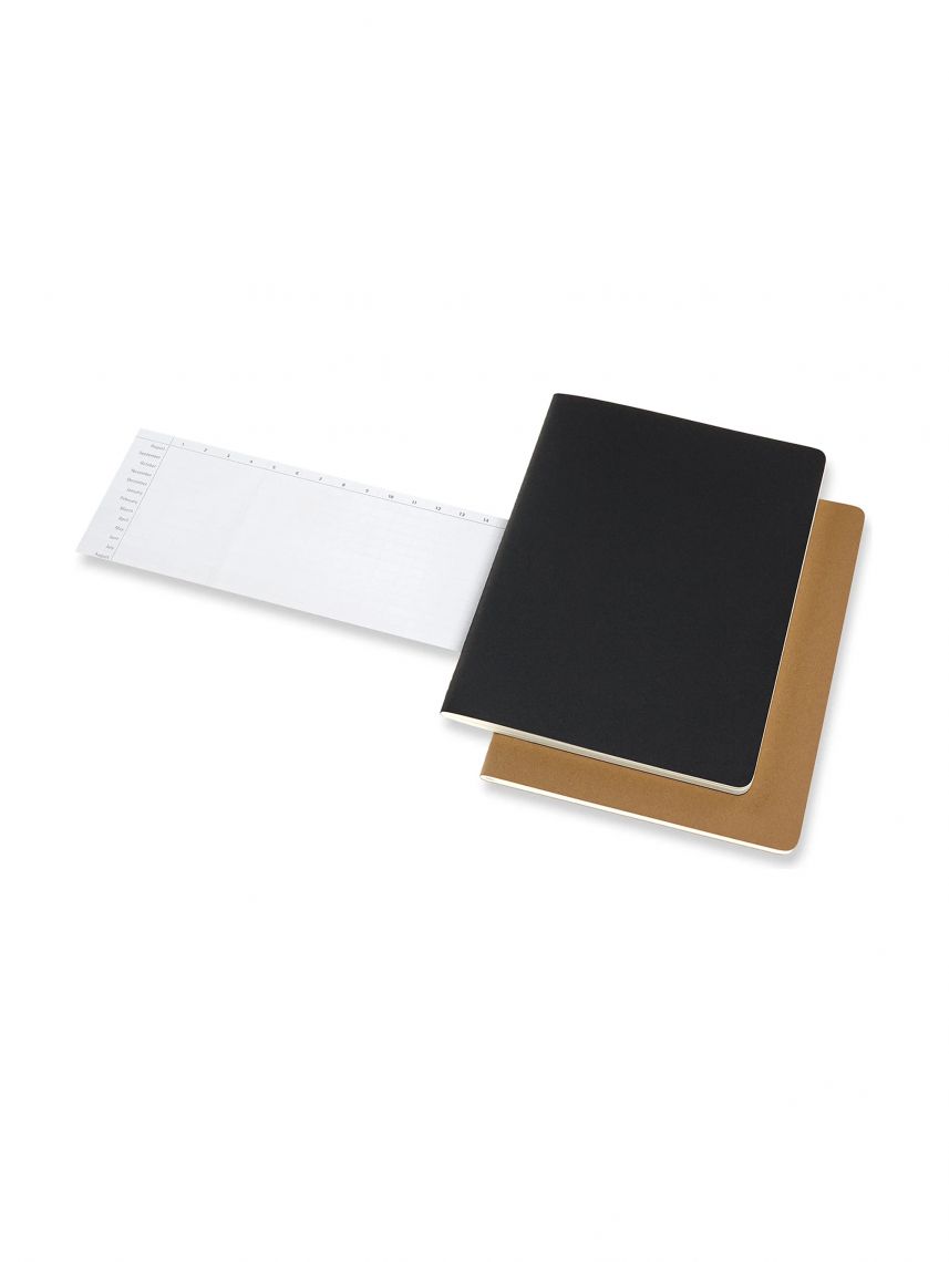 סט 2 מחברות שורה מבית MOLESKINE שחור/אדום דגם - CH4STNB02