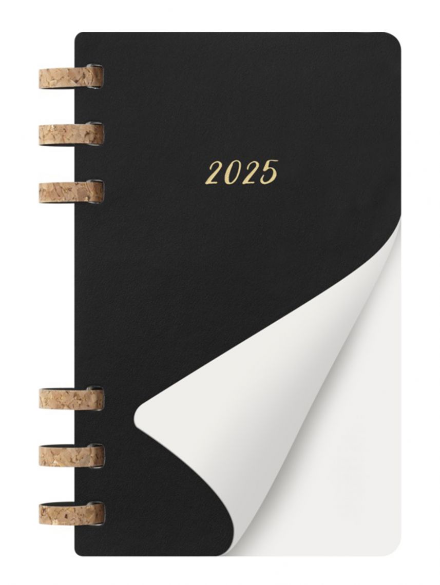 מחברת תכנון חודשי L כריכה רכה ספירלה מבית MOLESKINE דגם DSSPB12MWH3Y25