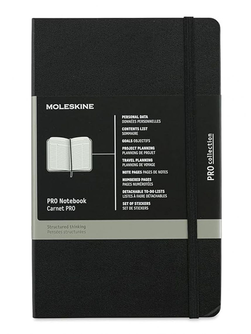 מחברת כריכה קשה מבית MOLESKINE צבע שחור דגם - MOL-PROPFNTB3HBK