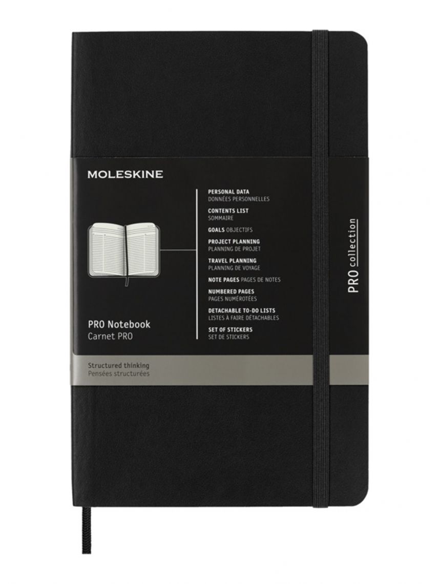 מחברת מקצועית כריכה רכה מבית MOLESKINE דגם PROPFNTB3SBK