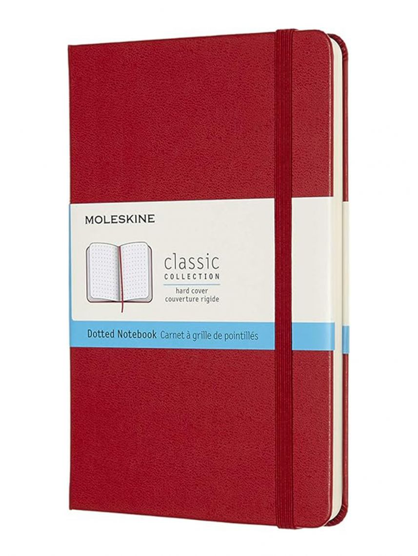 מחברת מנוקדת כריכה קשה מבית MOLESKINE צבע אדום דגם - MOL-QP053F2