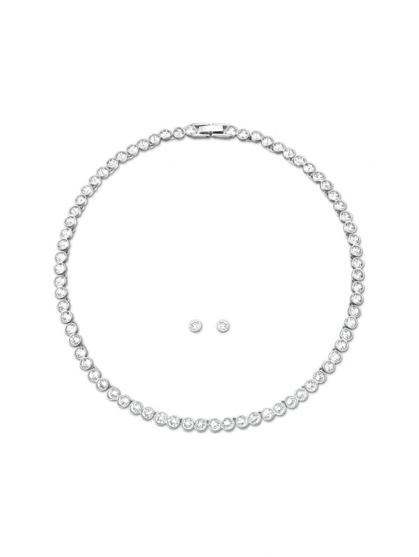 סט שרשרת ועגילים SWAROVSKI לאישה קולקציית TENNIS דגם 5007747