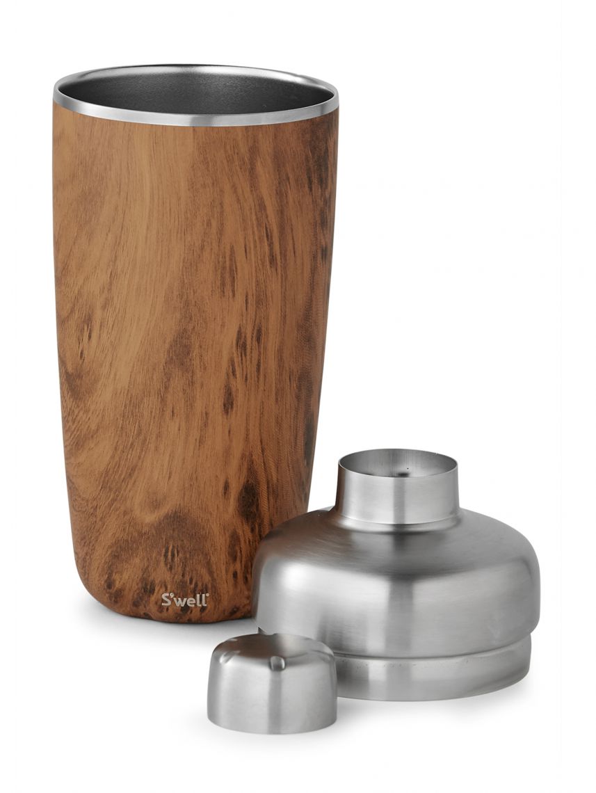 סט איכותי להכנת קוקטיילים  S’well כולל שייקר נירוסטה ושתי כוסות מקולקציית Wood