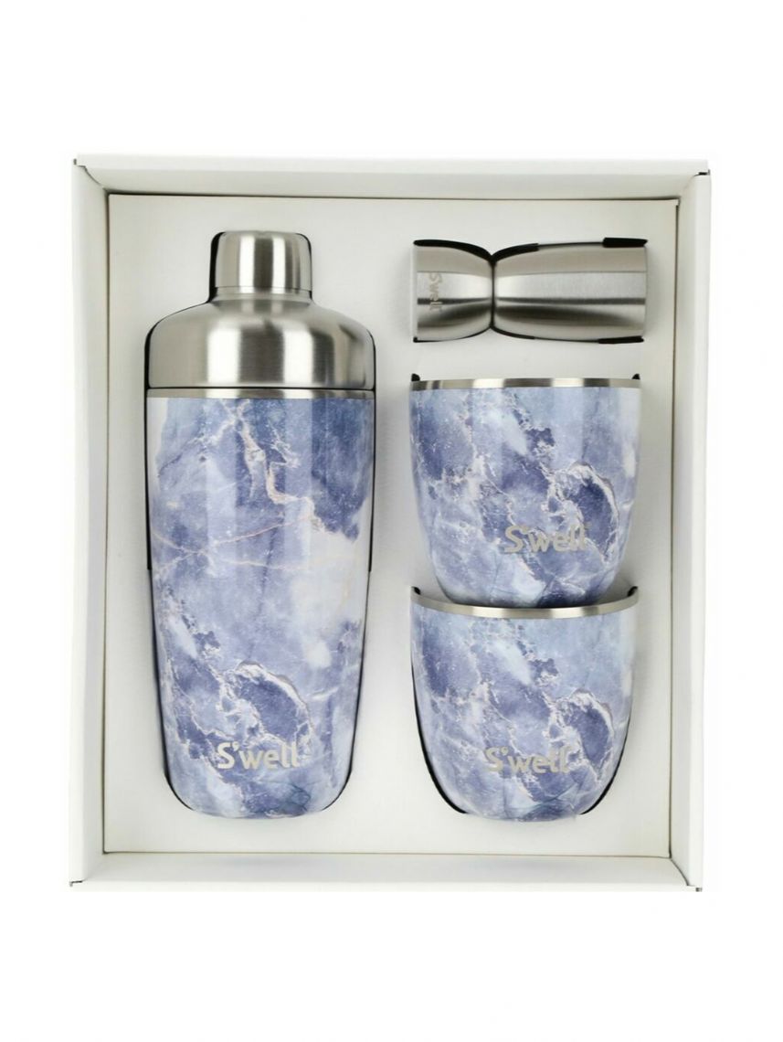 סט להכנת קוקטיילים S’well כולל שייקר נירוסטה ושתי כוסות