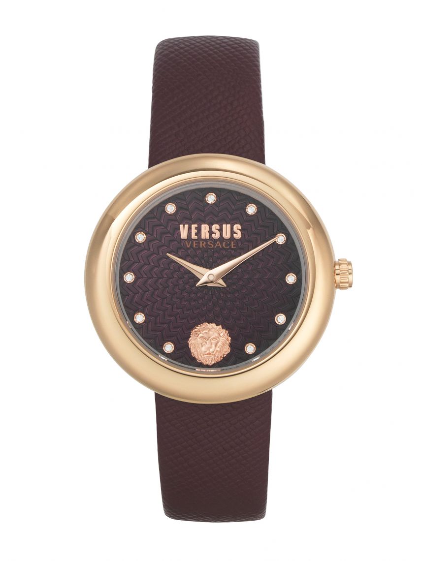 שעון יד VERSUS VERSACE עם רצועת עור בורדו VSPEN1320