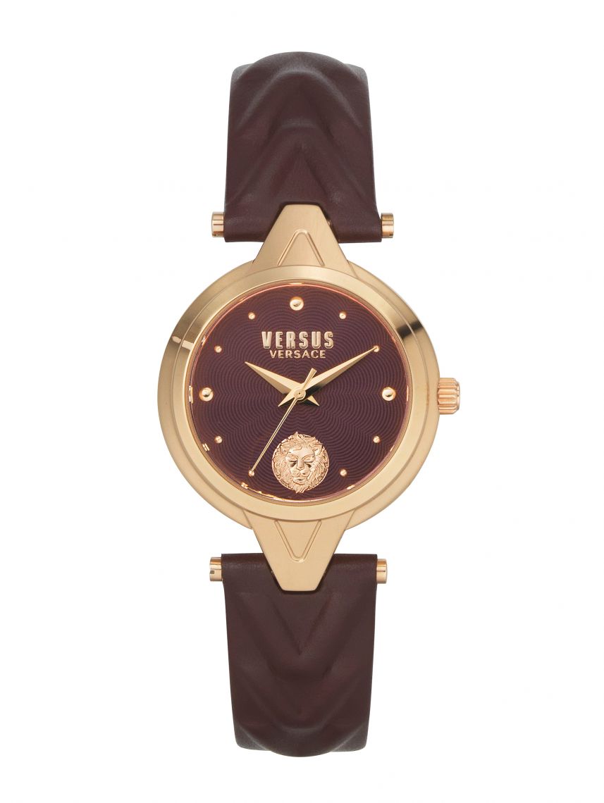 שעון יד  VERSUS VERSACE עם רצועת עור בורדו דגם VSPVN0520