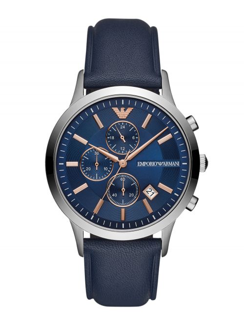 שעון יד EMPORIO ARMANI לגבר עם רצועת עור קולקציית RENATO דגם AR11216