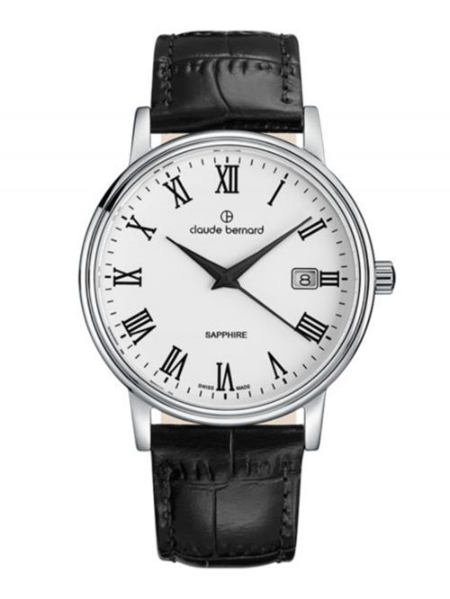 שעון  לגבר CLAUDE BERNARD קולקציית  Classic רצועת עור דגם 530093BR