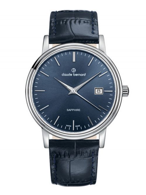 שעון  לגבר CLAUDE BERNARD קולקציית  Classic רצועת עור דגם 530093BUIN