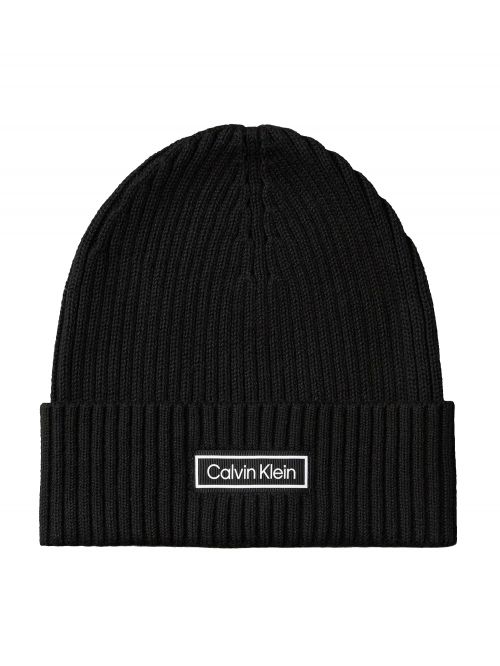 PATCH CHUNKY RIB COTTON BEANIE