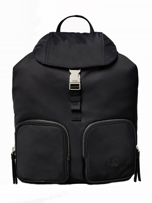 POCKET NYLON FLAP BACKPACK