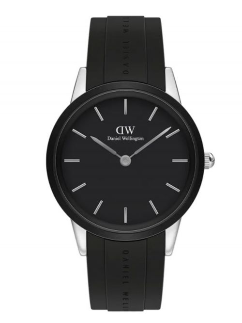 שעון יד לגבר מבית  DANIEL WELLINGTON   בצבע שחור רצועת סיליקון  דגם DW00100436