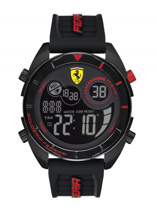 שעון יד דיגיטלי מבית FERRARI עם רצועת סיליקון דגם 830743