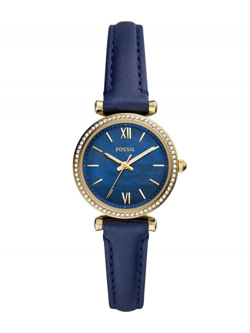 שעון יד נשים FOSSIL רצועת עור בצבע כחול דגם ES5017