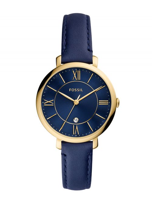שעון יד נשים FOSSIL רצועת עור בצבע כחול דגם ES5023