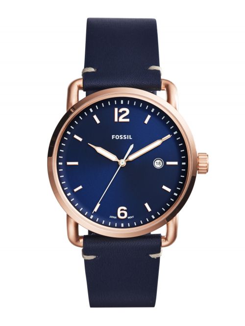 שעון יד FOSSIL לגבר עם רצועת עור קולקציית THE COMMUNTER דגם FS5274