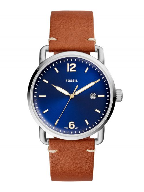 שעון יד FOSSIL לגבר עם רצועת עור קולקציית THE COMMUTER דגם FS5325
