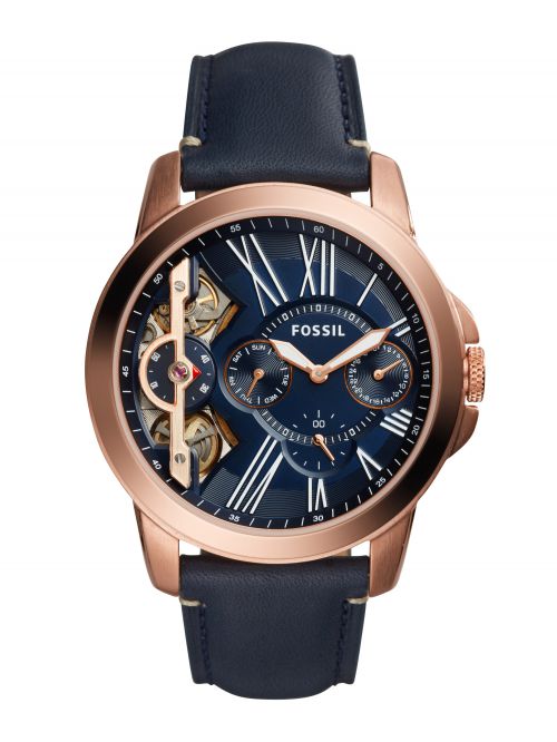 שעון יד FOSSIL אוטומטי לגבר עם רצועת עור קולקציית GRANT דגם ME1162