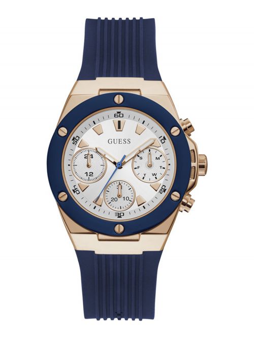 שעון GUESS לאישה  קולקציית ATHENA רצועת סיליקון  כחולה דגם GW0030L5